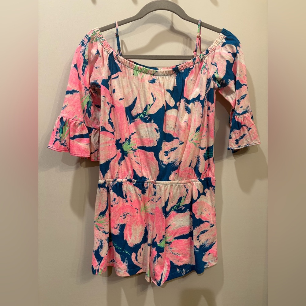 Girls Floral Off-Shoulder Romper